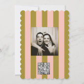 Green Striped Star Wedding Kaart (Achterkant)