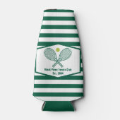 Green Striped Tennis Country Club Custom Flesjeskoeler (Voorkant)