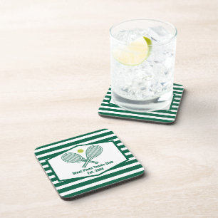 Green Striped Tennis Custom Country Club Bier Onderzetter
