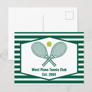 Green Striped Tennis Custom Country Club Briefkaart
