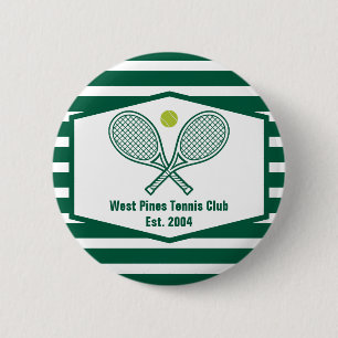 Green Striped Tennis Custom Country Club Ronde Button 5,7 Cm