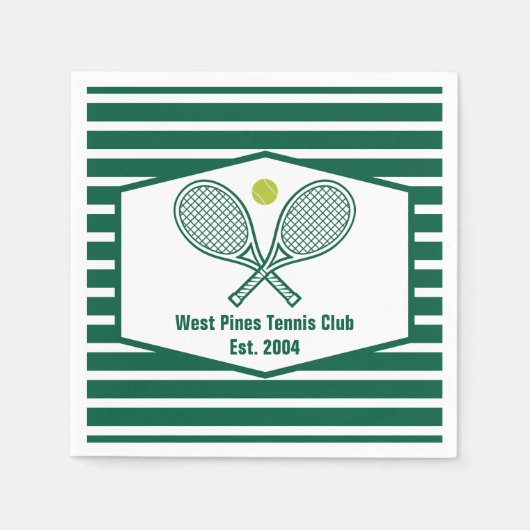 Green Striped Tennis Custom Country Club Servet (Voorkant)