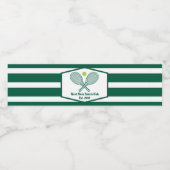 Green Striped Tennis Custom Country Club Waterfles Etiket (Enkel label)