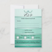 Green Striped Tone on Tone Wedding RSVP Card Kaart (Voorkant)