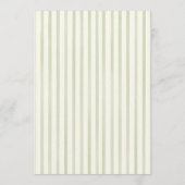 Green Striped Wedding Flat Menu (Achterkant)