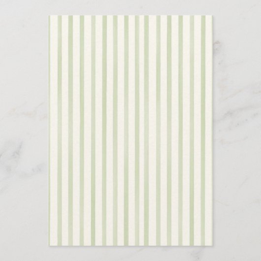 Green Striped Wedding Flat Menu (Achterkant)