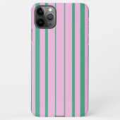 Green Stripes and Soft Pink iPhone 11 Pro Max Case iPhone Hoesje (Achterkant)