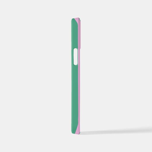 Green Stripes and Soft Pink iPhone 12 Mini Case Hoesje (Rechterkant)