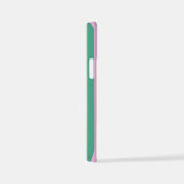 Green Stripes and Soft Pink iPhone 12 Mini Case iPhone Hoesje (Rechterkant)