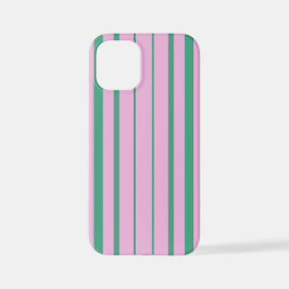 Green Stripes and Soft Pink iPhone 12 Mini Case iPhone 12 Mini Hoesje
