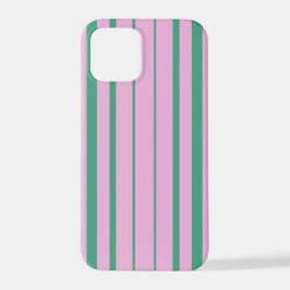 Green Stripes and Soft Pink iPhone 12 Pro Case Hoesje