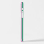 Green Stripes and Soft Pink iPhone 12 Pro Case iPhone Hoesje (Linkerkant)
