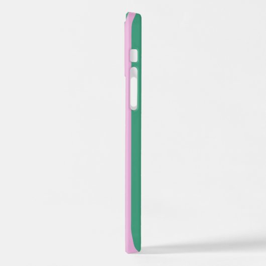 Green Stripes and Soft Pink iPhone 12 Pro Case iPhone Hoesje (Linkerkant)