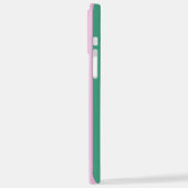 Green Stripes and Soft Pink iPhone 12 Pro Max Case iPhone Hoesje (Linkerkant)