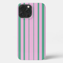Green Stripes and Soft Pink iPhone 13 Pro Max Case iPhone 13 Pro Max Hoesje