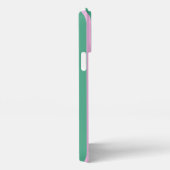 Green Stripes and Soft Pink iPhone 13 Pro Max Case iPhone Hoesje (Rechterkant)