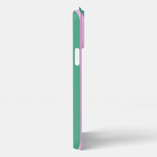 Green Stripes and Soft Pink iPhone 13 Pro Max Case iPhone Hoesje (Rechterkant)
