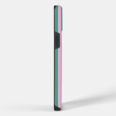Green Stripes and Soft Pink iPhone 14 Plus case Hoesje (Rechterkant)