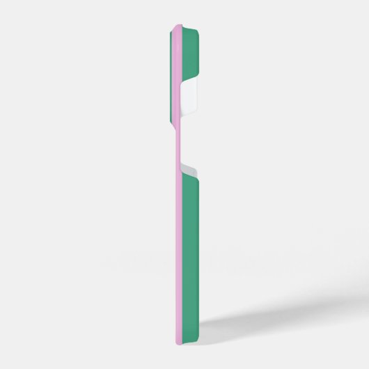 Green Stripes and Soft Pink iPhone 14 Pro Case iPhone Hoesje (Linkerkant)