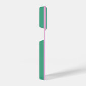 Green Stripes and Soft Pink iPhone 14 Pro Case iPhone Hoesje (Rechterkant)