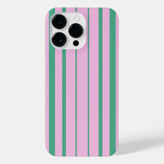 Green Stripes and Soft Pink iPhone 14 Pro Max Case Hoesje