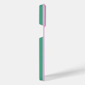 Green Stripes and Soft Pink iPhone 14 Pro Max Case iPhone Hoesje (Rechterkant)
