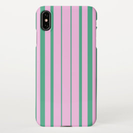 Green Stripes and Soft Pink iPhone XS Max Case Hoesje