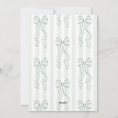 Green Stripes Bow Christmas Photo Card Feestdagenkaart (Achterkant)