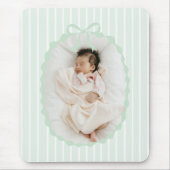 Green Stripes Bow Frame Custom Photo Mousepad Muismat (Voorkant)