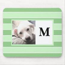 Green Stripes Custom Initiaal One Photo Cute Dog M