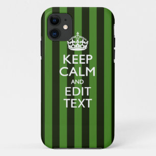 Green Stripes Decor Keep Calm Jouw tekst Case-Mate iPhone Case
