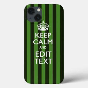 Green Stripes Decor Keep Calm Jouw tekst Case-Mate iPhone Case