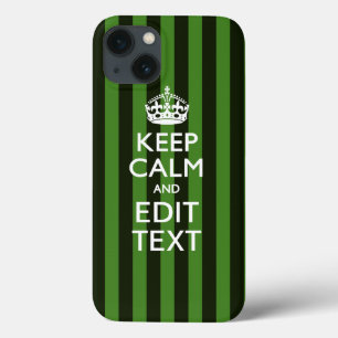 Green Stripes Decor Keep Calm Jouw tekst Case-Mate iPhone Case