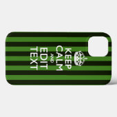 Green Stripes Decor Keep Calm Jouw tekst Case-Mate iPhone Case (Achterkant (horizontaal))