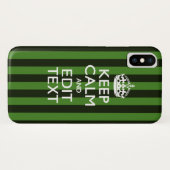Green Stripes Decor Keep Calm Jouw tekst Case-Mate iPhone Case (Achterkant (horizontaal))