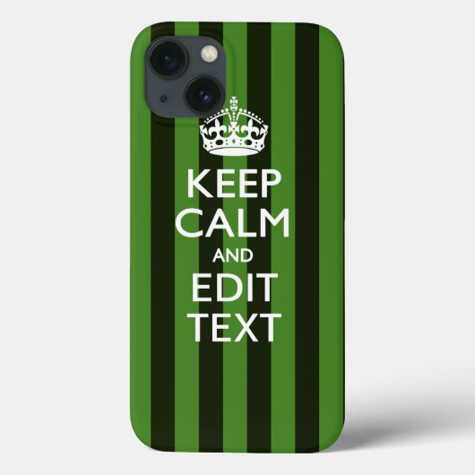 Green Stripes Decor Keep Calm Jouw tekst Case-Mate iPhone Case (Achterkant)