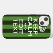 Green Stripes Decor Keep Calm Jouw tekst iPhone Hoesje (Achterkant horizontaal)