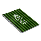Green Stripes Decor Keep Calm Jouw tekst Notitieboek (Rechterzijde)