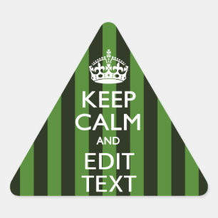 Green Stripes Decor Keep Calm Jouw tekst Sticker