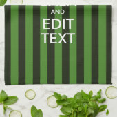Green Stripes Decor Keep Calm Jouw tekst Theedoek (Gevouwen)