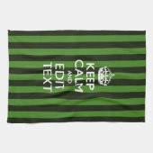 Green Stripes Decor Keep Calm Jouw tekst Theedoek (Horizontaal)