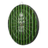 Green Stripes Decor Keep Calm Your Text Dartbord (Voorkant Rechts)