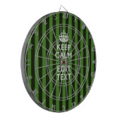 Green Stripes Decor Keep Calm Your Text Dartbord (Voorkant Links)