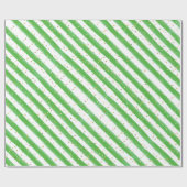 Green Stripes en Gold Glitter Kinder Party Cadeaupapier (Vlak)