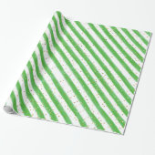 Green Stripes en Gold Glitter Kinder Party Cadeaupapier (Uitgerold)