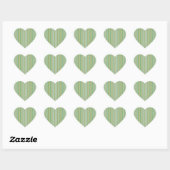 Green Stripes Glitter Hart Sticker (Vel)