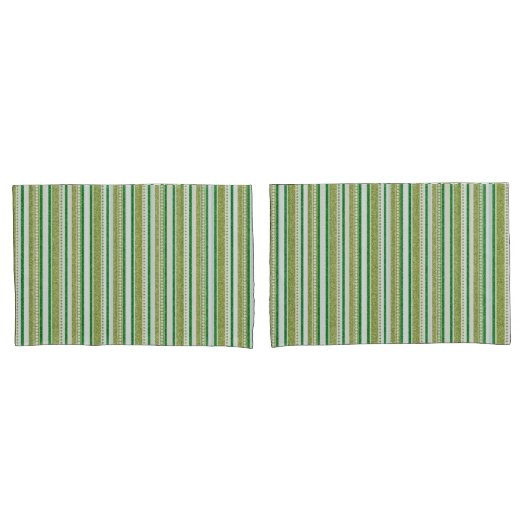 Green Stripes Glitter Kussensloop (Voorkant-Set)