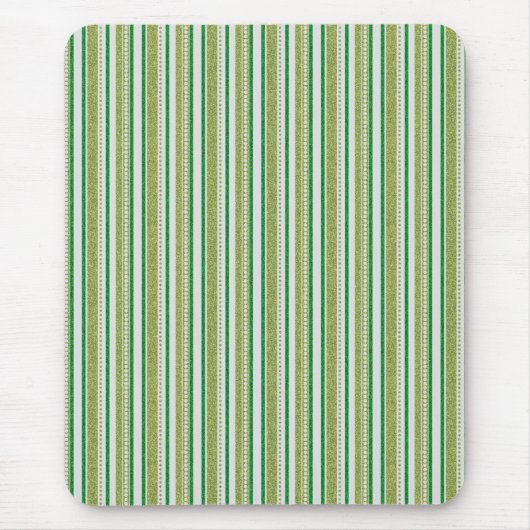 Green Stripes Glitter Muismat (Voorkant)