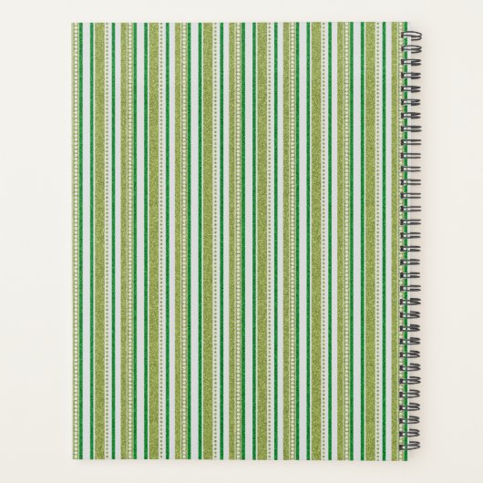 Green Stripes Glitter Planner (Achterkant)