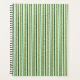 Green Stripes Glitter Planner